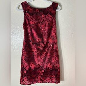 White House Black Market Red Floral Mini Dress size 4